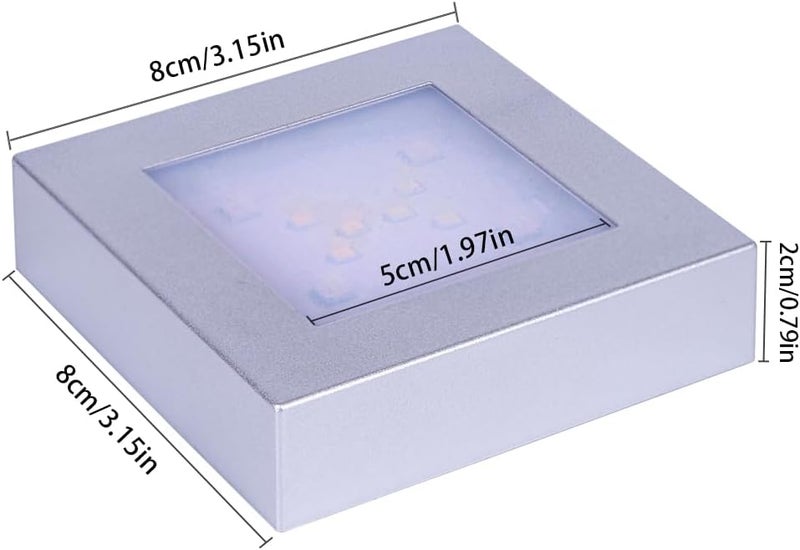 PHOSOK LED Multimodal Multicolor Light Stand Base Silver - Square Display Base for 3D Crystal Glass Art - LED Light Base and Crystal Display Stand - USB/Battery Powered Crystal Stand - Image 2